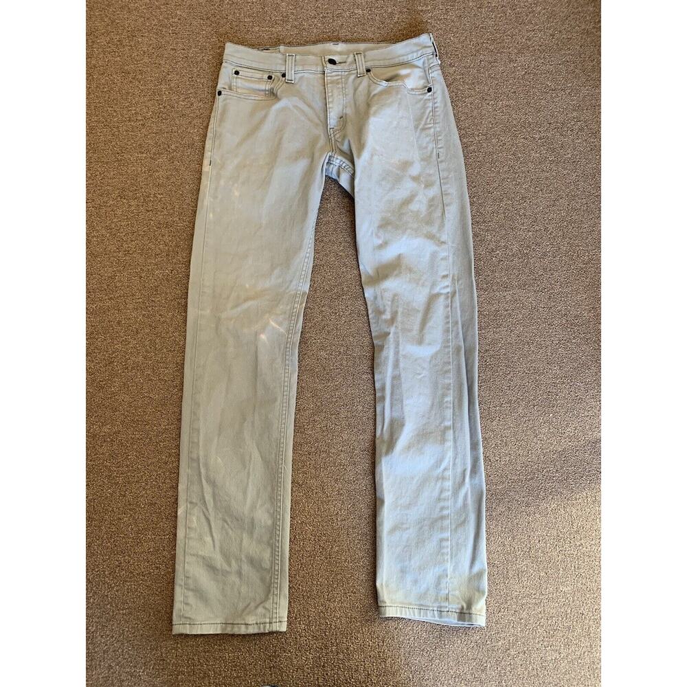 Levis 511 Jeans Men's 32X32 Blue Gray Stretch Straight Leg Slim Fit Distressed